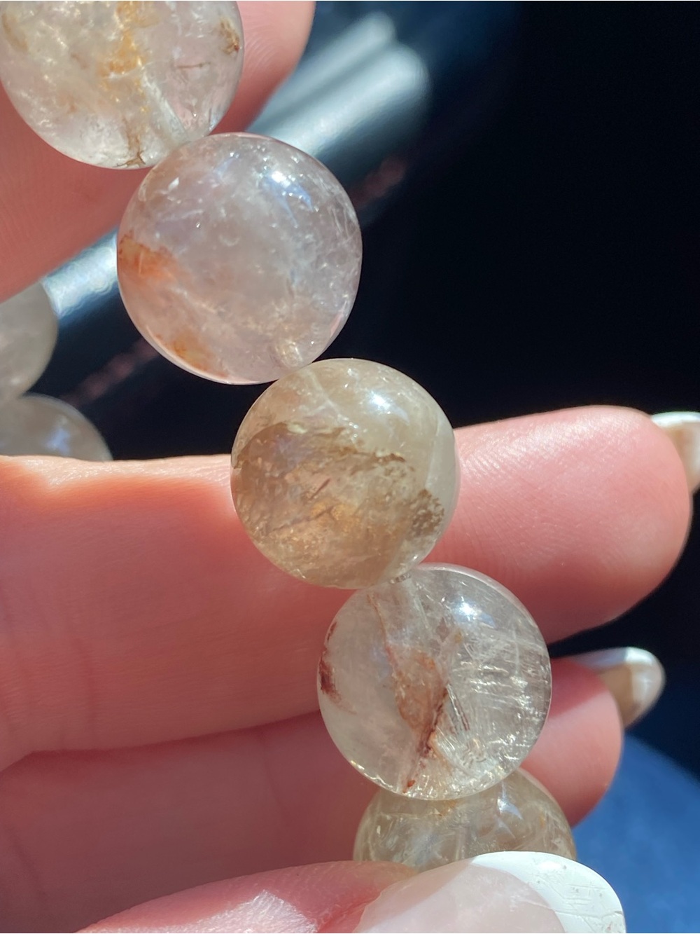 Natural Garden Quartz Bead Bracelet - Yellow-Tan Tones - Picture 5 of 7